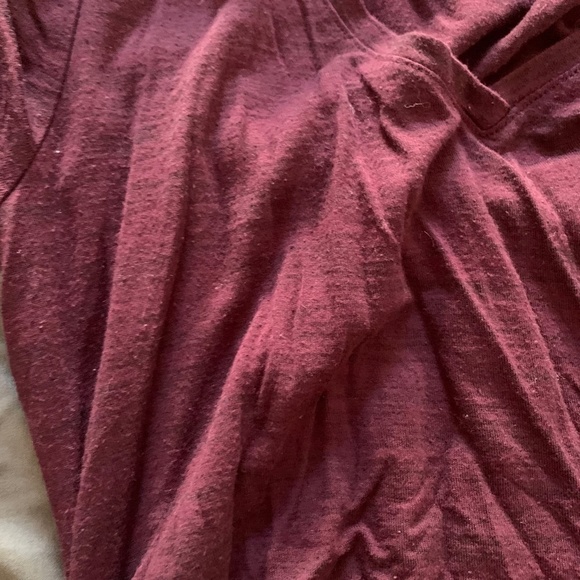 MOTHERHOOD Maternity Dark Plum Purple Long Sleeve V-Neck Shirt Size Small (733) - Picture 5 of 6